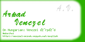 arpad venczel business card